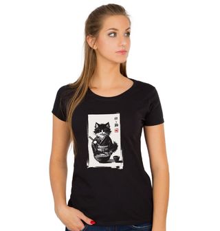 Obrázek 1 produktu Dámské tričko Kočka v Kimonu s Miskou Ramenu