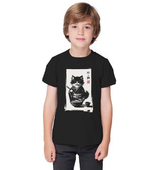 Obrázek 1 produktu Dětské tričko Kočka v Kimonu s Miskou Ramenu