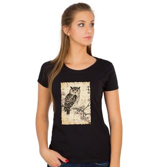 Obrázek 1 produktu Dámské tričko Sova na Větvi Sakury Ukiyo-e Art