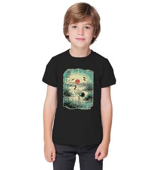 Obrázek 1 produktu Dětské tričko Jeřáb Mandžuský při Západu Slunce Ukiyo-e Art