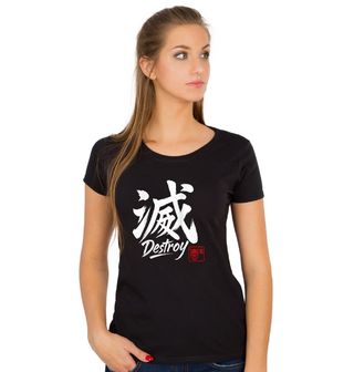 Obrázek 1 produktu Dámské tričko Kaligrafie Destroy s démonem Oni