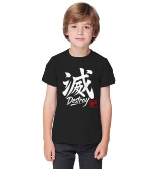 Obrázek 1 produktu Dětské tričko Kaligrafie Destroy s démonem Oni