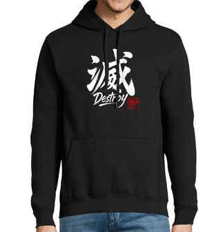 Obrázek 1 produktu Pánská mikina Kaligrafie Destroy s démonem Oni