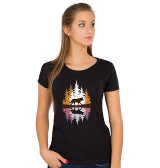 Obrázek 1 produktu Dámské tričko Vlčí Zrcadlení na Hladině