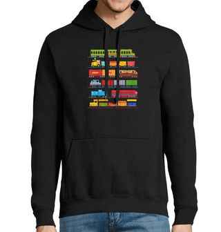 Obrázek 1 produktu Pánská mikina Barevná Železnice plná Vlaků