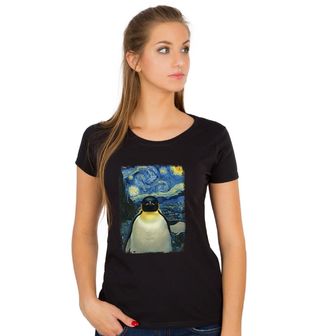 Obrázek 1 produktu Dámské tričko Selfie Tučňáka pod Hvězdnou nocí