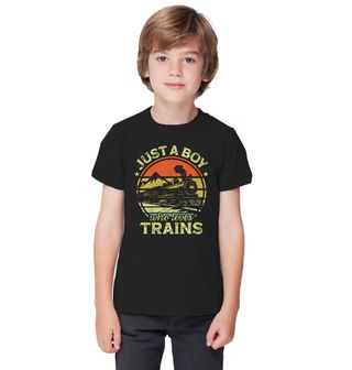 Obrázek 1 produktu Dětské tričko Prostě kluk, který miluje vlaky This Boy Loves Trains