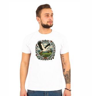 Obrázek 1 produktu Pánské tričko Čáp bílý nad českým Venkovem Folk
