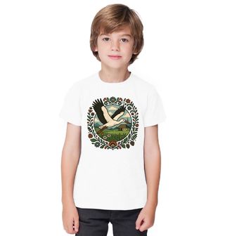 Obrázek 1 produktu Dětské tričko Čáp bílý nad českým Venkovem Folk