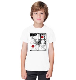 Obrázek 1 produktu Dětské tričko Kapr Koi, Jeřáb a Brána Torii