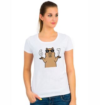 Obrázek 1 produktu Dámské tričko Kapybara 67 Six Seven Meme