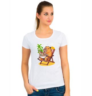 Obrázek 1 produktu Dámské tričko Kapybara Ramen na Pláži