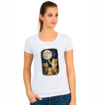 Obrázek 1 produktu Dámské tričko Hravá Koťata při Úplňku