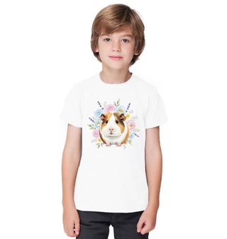 Obrázek 1 produktu Dětské tričko Morče hladkosrsté mezi Květinami