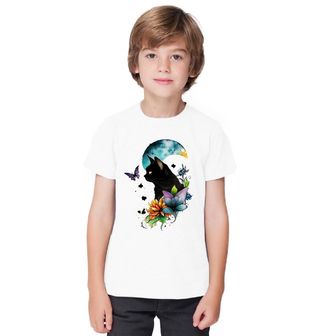 Obrázek 1 produktu Dětské tričko Kočka a Motýl pod Modrým Měsícem