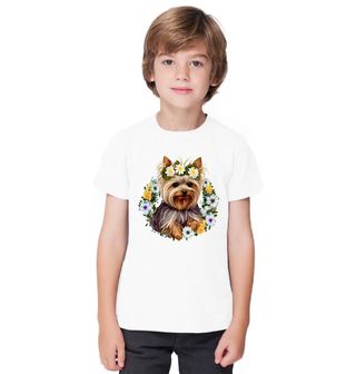 Obrázek 1 produktu Dětské tričko Jorkšírský teriér v Květinovém Věnci
