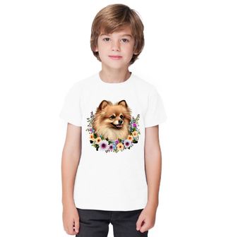 Obrázek 1 produktu Dětské tričko Pomeranian v Květinovém Věnci
