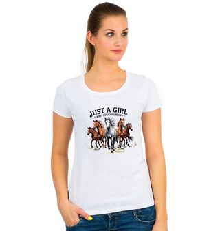 Obrázek 1 produktu Dámské tričko Jen holka, co miluje koně
