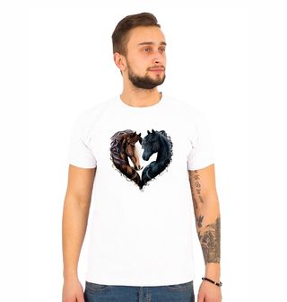 Obrázek 1 produktu Pánské tričko Černý a Hnědý Kůň Věčná láska