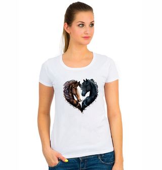 Obrázek 1 produktu Dámské tričko Černý a Hnědý Kůň Věčná láska