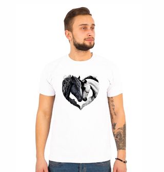 Obrázek 1 produktu Pánské tričko Zamilovaný Černý a Bílý Kůň