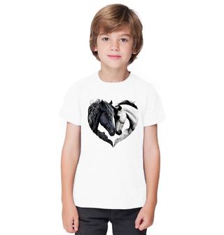 Obrázek 1 produktu Dětské tričko Zamilovaný Černý a Bílý Kůň