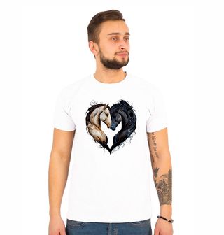 Obrázek 1 produktu Pánské tričko Koňská Láska Černý a Světlý Kůň