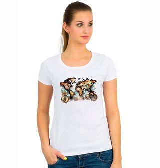 Obrázek 1 produktu Dámské tričko Starodávná Mapa Světa