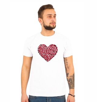 Obrázek 1 produktu Pánské tričko Růžové Srdce z Flitrů