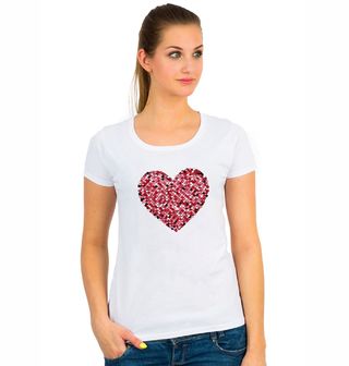 Obrázek 1 produktu Dámské tričko Růžové Srdce z Flitrů