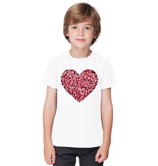 Obrázek 1 produktu Dětské tričko Růžové Srdce z Flitrů