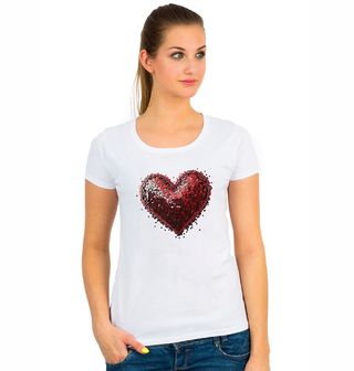 Obrázek 1 produktu Dámské tričko Flitrový Polštář Srdce