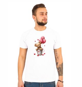 Obrázek 1 produktu Pánské tričko Valentýnský Medvídek s Balónky