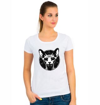 Obrázek 1 produktu Dámské tričko Metalová Kočka Sphynx