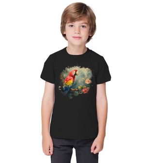 Obrázek 1 produktu Dětské tričko Papoušek Ara červený na Větvi