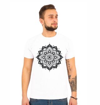 Obrázek 1 produktu Pánské tričko Černobílá Mandala Klidu