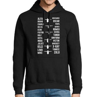 Obrázek 1 produktu Pánská mikina NATO Abeceda Dronů From Alpha to Zulu