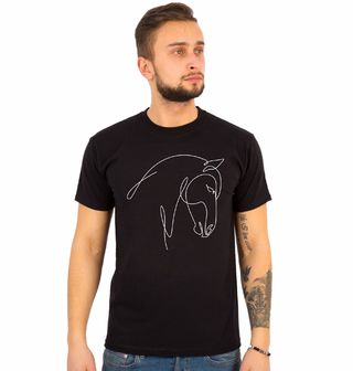 Obrázek 1 produktu Pánské tričko Kůň jedním tahem One Line Art