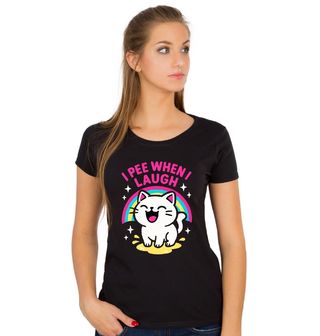 Obrázek 1 produktu Dámské tričko Smějící se Kočka I pee when I laugh