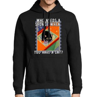 Obrázek 1 produktu Pánská mikina Kdo potřebuje houbičku, když má kočku?