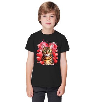 Obrázek 1 produktu Dětské tričko Bengálská Kočka mezi Srdci