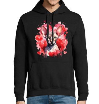 Obrázek 1 produktu Pánská mikina Bezsrstá Kočka Sphynx mezi Srdci