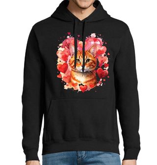 Obrázek 1 produktu Pánská mikina Zrzavá Mourovatá Kočka mezi Srdci