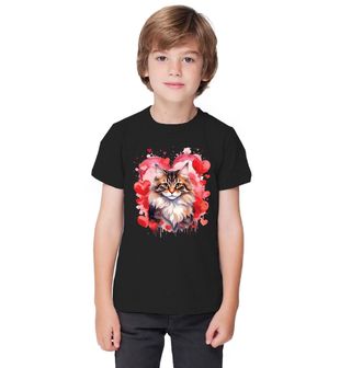 Obrázek 1 produktu Dětské tričko Mainská mývalí Kočka mezi Srdci