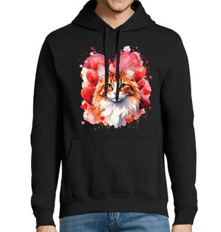 Obrázek 1 produktu Pánská mikina Oranžová Kočka mezi Srdci