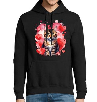 Obrázek 1 produktu Pánská mikina Mourovatá Kočka mezi Srdci