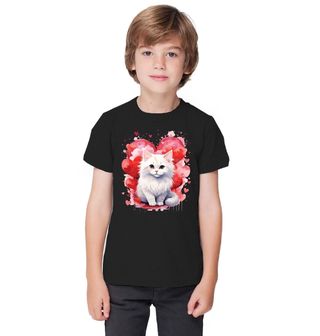 Obrázek 1 produktu Dětské tričko Angorská Kočka mezi Srdci