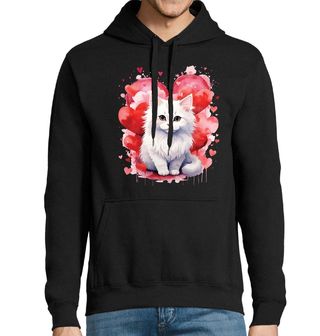 Obrázek 1 produktu Pánská mikina Angorská Kočka mezi Srdci