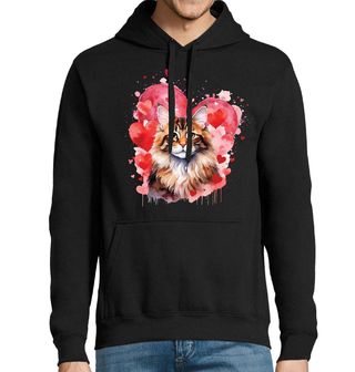 Obrázek 1 produktu Pánská mikina Mourovatá Mainská mývalí Kočka mezi Srdci