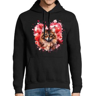 Obrázek 1 produktu Pánská mikina Hnědá Mainská mývalí Kočka mezi Srdci